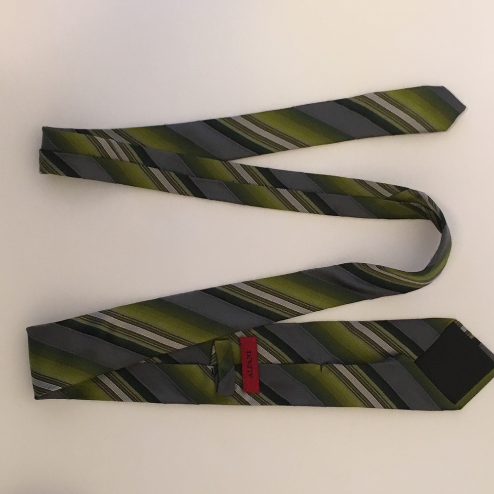 Alfani mens necktie greens grays - Picture 3 of 7